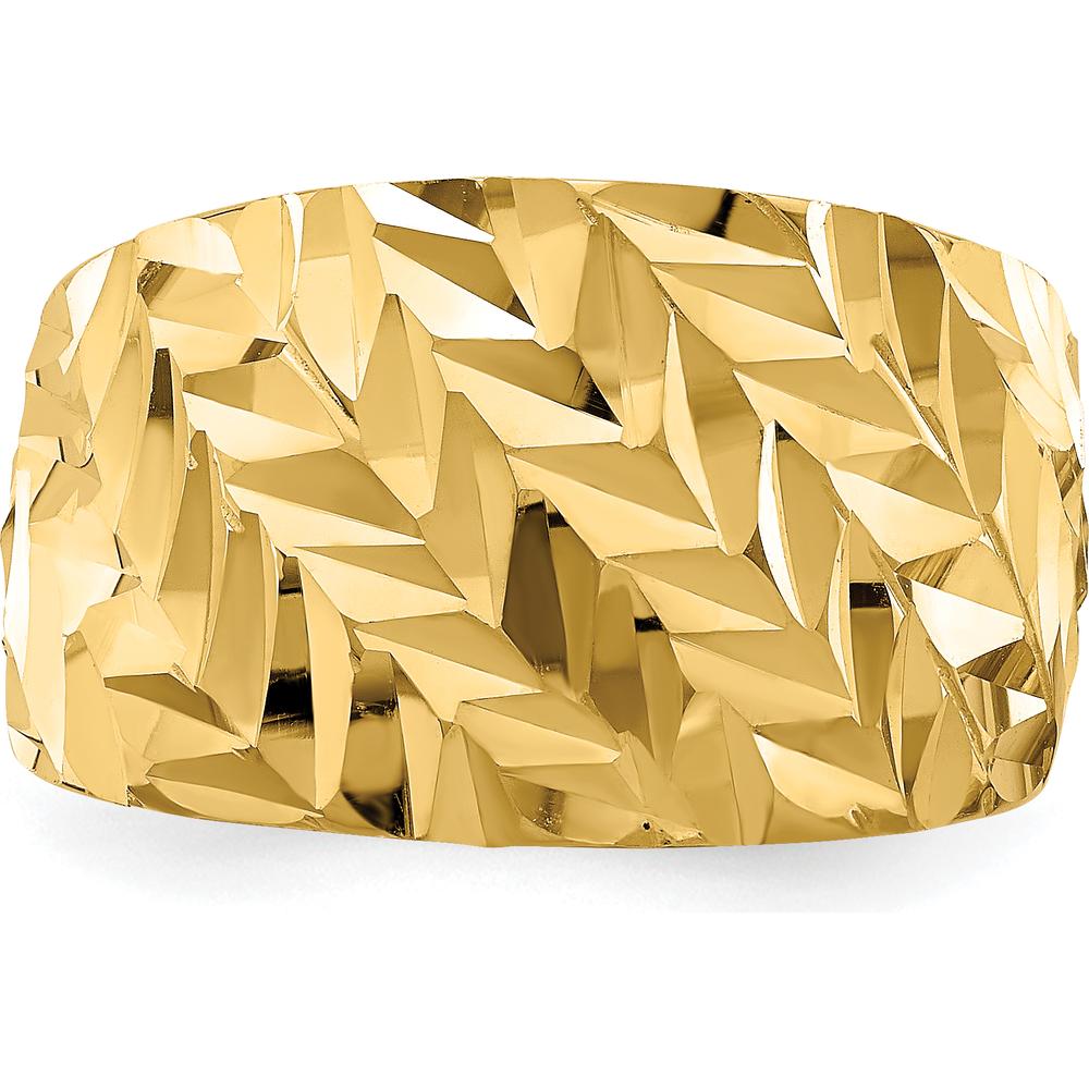 14K Yellow Gold Diamond-Cut Arrow Slash Domed Fashion Ring by 0