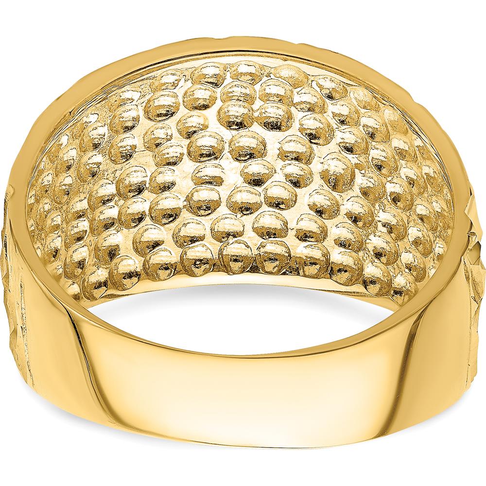 14K Yellow Gold Diamond-Cut Arrow Slash Domed Fashion Ring by 0