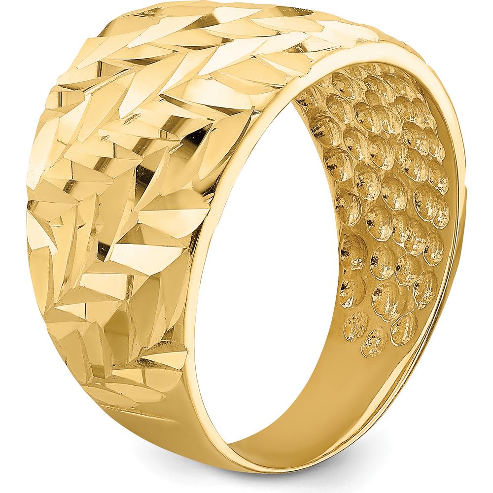 14K Yellow Gold Diamond-Cut Arrow Slash Domed Fashion Ring by 0