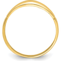 14K Yellow Gold Diamond-Cut Band Ring - Elegant Domed Design, 2.4mm Width by 0