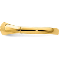14K Yellow Gold Diamond-Cut Band Ring - Elegant Domed Design, 2.4mm Width by 0