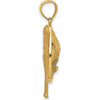 14K Yellow Gold Diamond-Cut Baseball Bat and Glove Pendant with White Rhodium Ball by Oro Pregiato