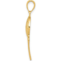 14K Yellow Gold Diamond-Cut Basketball and Net Charm Pendant by Oro Pregiato