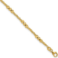 14K Yellow Gold Diamond-Cut Beaded 7.5" Bracelet by 0