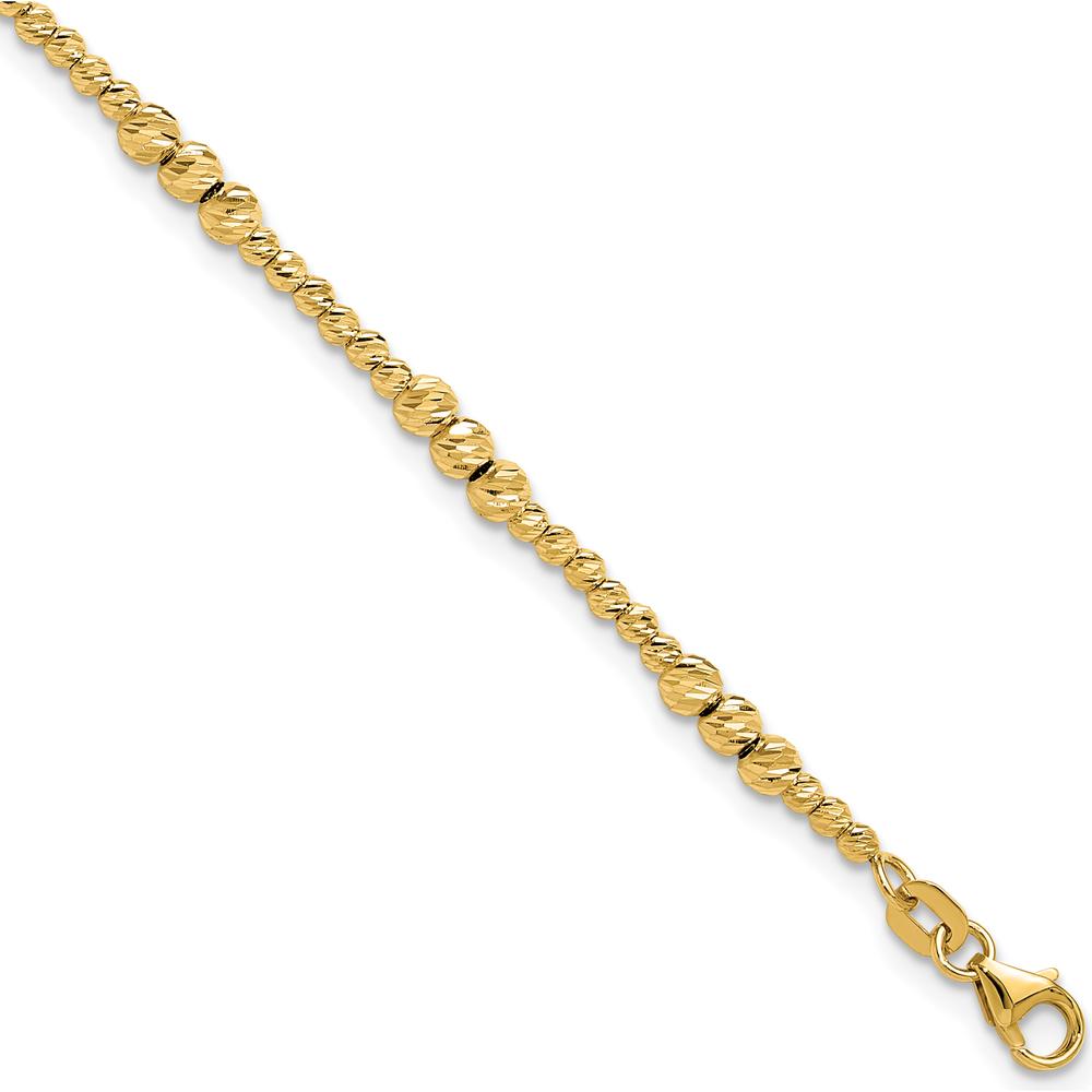 14K Yellow Gold Diamond-Cut Beaded 7.5" Bracelet by 0