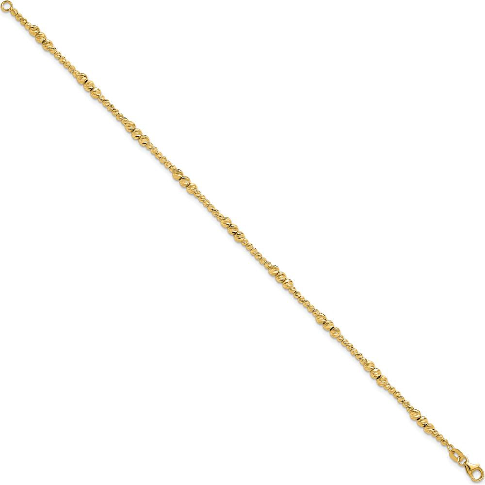 14K Yellow Gold Diamond-Cut Beaded 7.5" Bracelet by 0