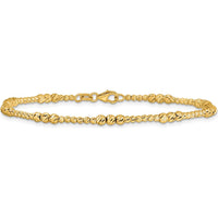 14K Yellow Gold Diamond-Cut Beaded 7.5" Bracelet by 0