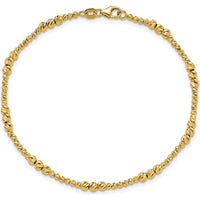 14K Yellow Gold Diamond-Cut Beaded 7.5" Bracelet by 0