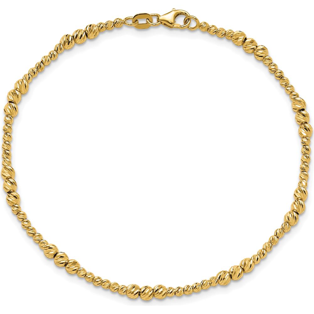 14K Yellow Gold Diamond-Cut Beaded 7.5" Bracelet by 0