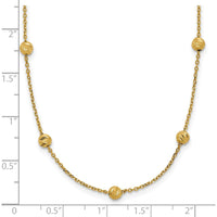 14K Yellow Gold Diamond-Cut Beads 17" Station Necklace with Polished Finish by 0