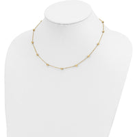 14K Yellow Gold Diamond-Cut Beads 17" Station Necklace with Polished Finish by 0