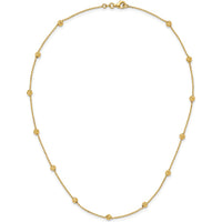 14K Yellow Gold Diamond-Cut Beads 17" Station Necklace with Polished Finish by 0