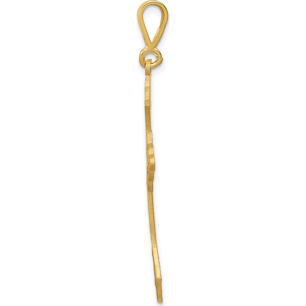 14K Yellow Gold Diamond-Cut Celtic Cross Pendant - 48mm Length by Oro Pregiato