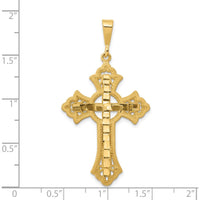 14K Yellow Gold Diamond-Cut Celtic Cross Pendant - 48mm Length by Oro Pregiato