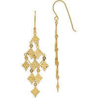 14K Yellow Gold Diamond-Cut Chandelier Drop Earrings - 61mm Length by 0