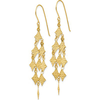 14K Yellow Gold Diamond-Cut Chandelier Drop Earrings - 61mm Length by 0