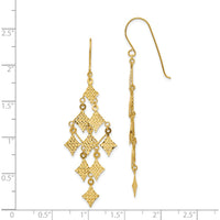 14K Yellow Gold Diamond-Cut Chandelier Drop Earrings - 61mm Length by 0