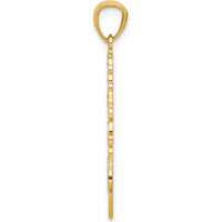 14K Yellow Gold Diamond-Cut Cheerleader with Pom-Poms Pendant - Solid 30mm Charm by Oro Pregiato