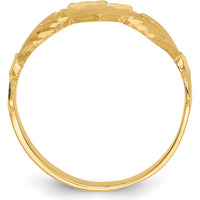 14K Yellow Gold Diamond-cut Claddagh Ring - Symbol of Love and Loyalty by Oro Pregiato