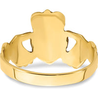 14K Yellow Gold Diamond-cut Claddagh Ring - Symbol of Love and Loyalty by Oro Pregiato