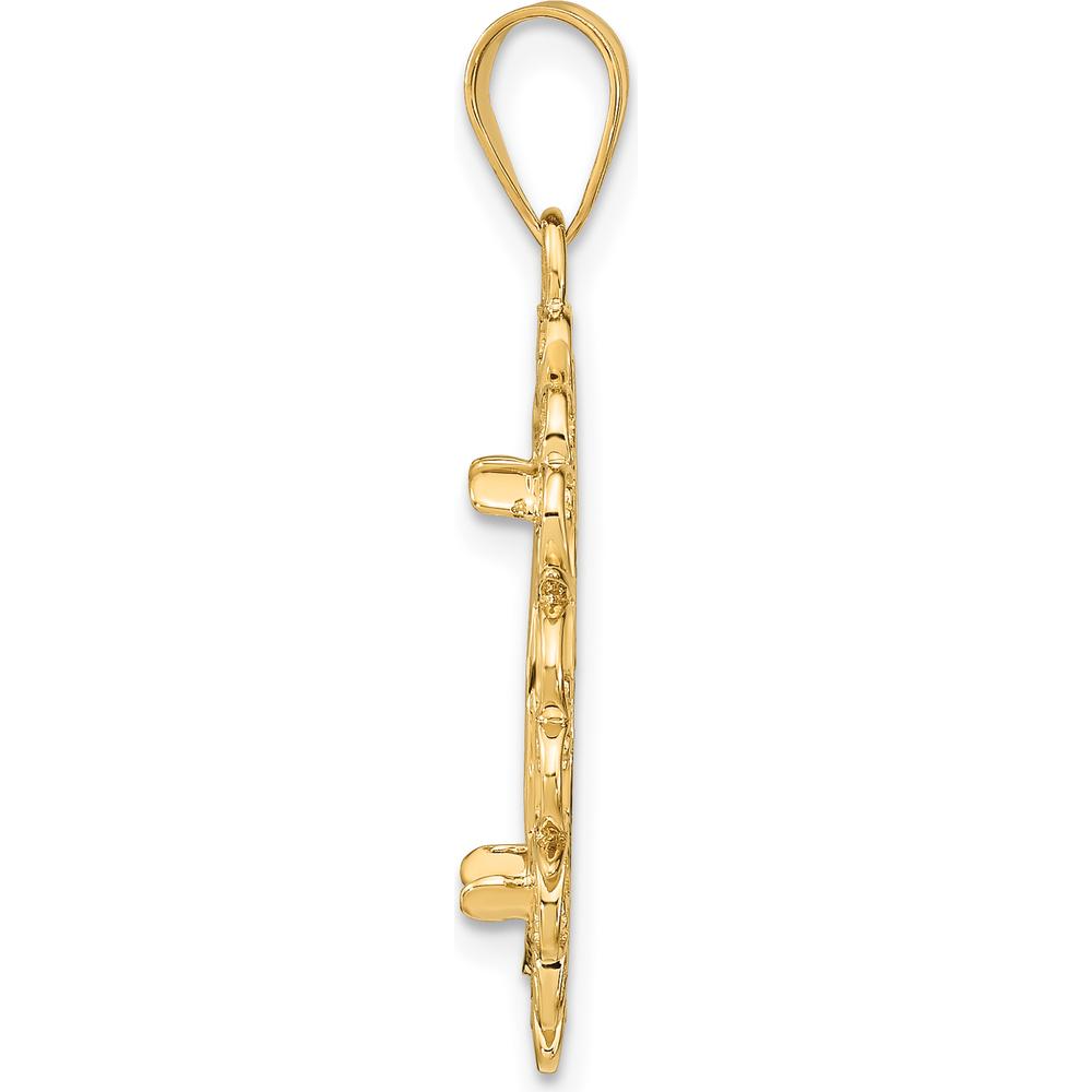 14K Yellow Gold Diamond-Cut Coin Bezel Pendant for 1/10 oz. American Eagle Coin - Polished Finish by Numis Coin Jewelry