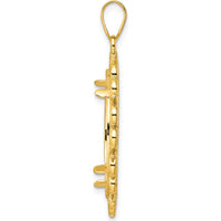 14K Yellow Gold Diamond-Cut Coin Bezel Pendant for 1/4 oz. American Eagle Coin - 38.5mm Length by Numis Coin Jewelry