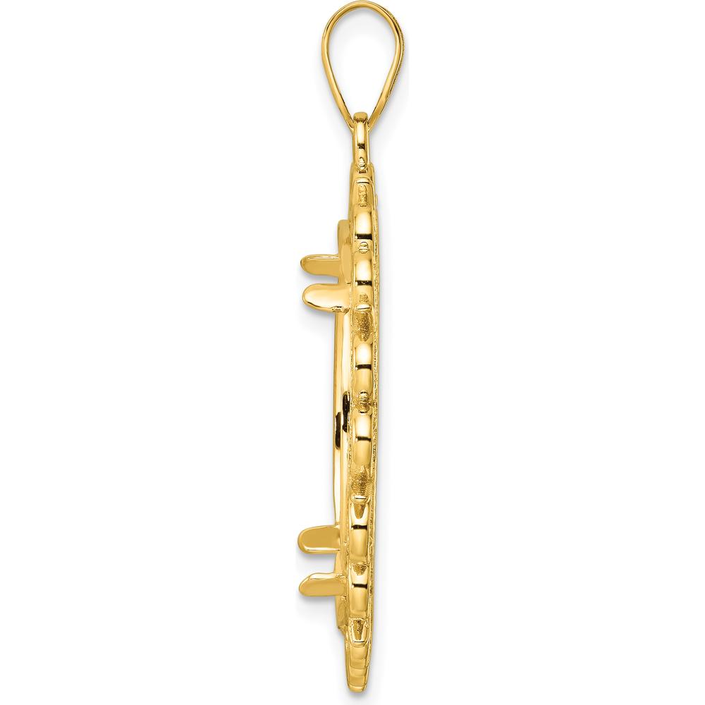 14K Yellow Gold Diamond-Cut Coin Bezel Pendant for 1/4 oz. American Eagle Coin - 38.5mm Length by Numis Coin Jewelry