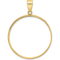 14K Yellow Gold Diamond-Cut Coin Bezel Pendant for 1 oz. American Eagle Coin by Numis Coin Jewelry