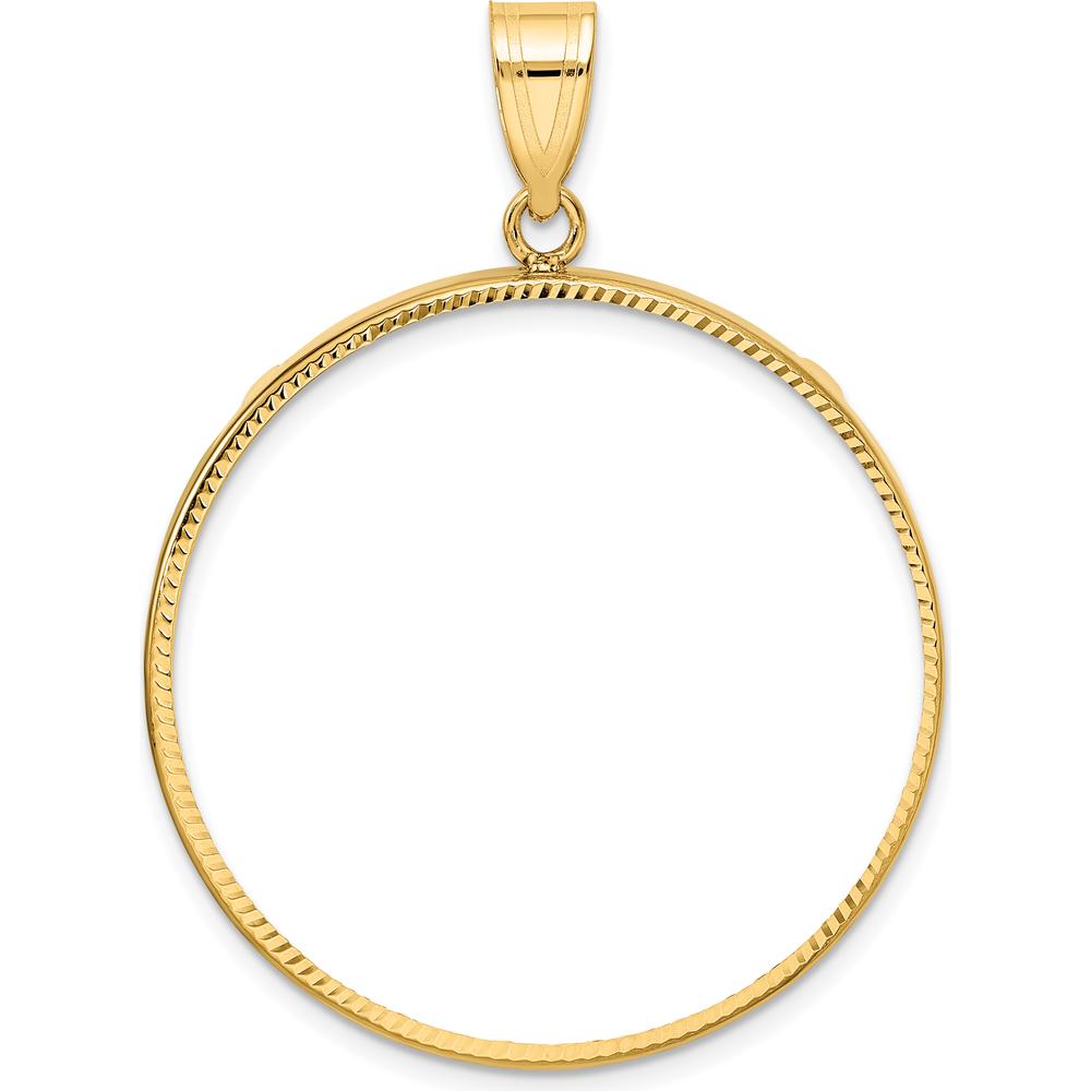 14K Yellow Gold Diamond-Cut Coin Bezel Pendant for 1 oz. American Eagle Coin by Numis Coin Jewelry