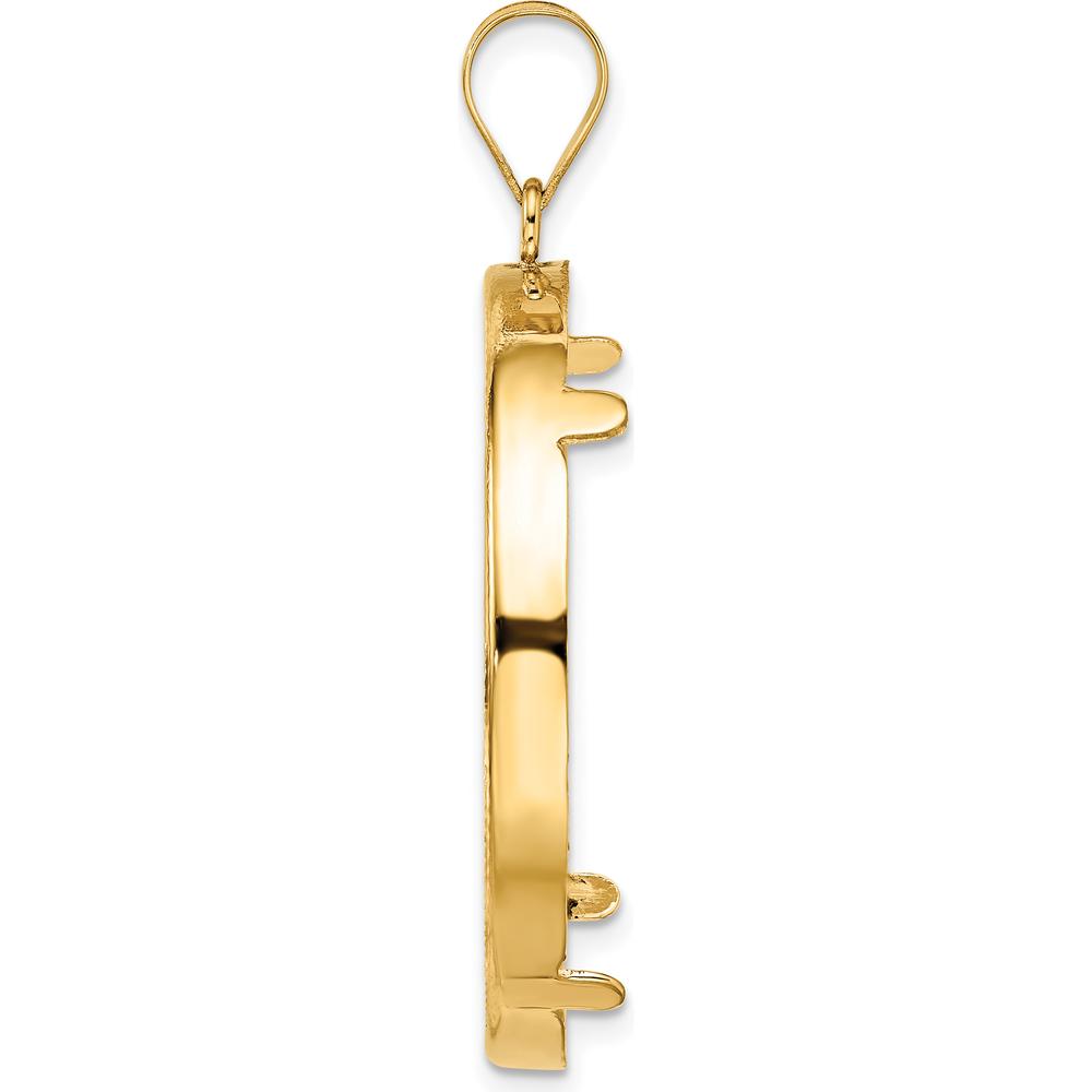 14K Yellow Gold Diamond-Cut Coin Bezel Pendant for 1 oz. American Eagle Coin by Numis Coin Jewelry