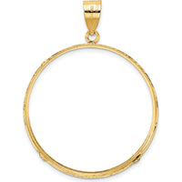 14K Yellow Gold Diamond-Cut Coin Bezel Pendant for 1 oz. American Eagle Coin by Numis Coin Jewelry