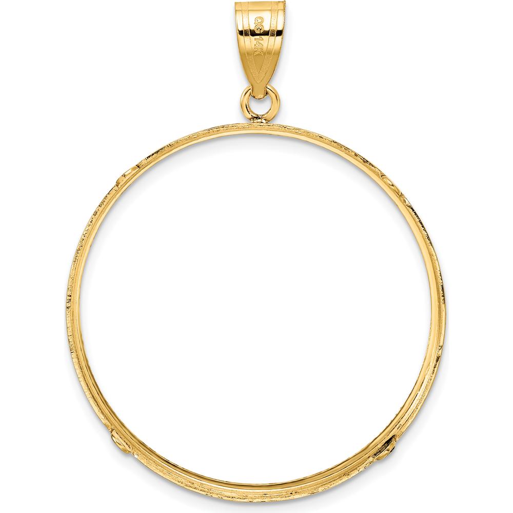 14K Yellow Gold Diamond-Cut Coin Bezel Pendant for 1 oz. American Eagle Coin by Numis Coin Jewelry
