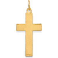 14K Yellow Gold Diamond-Cut Cross Charm - 33mm Length by Oro Pregiato