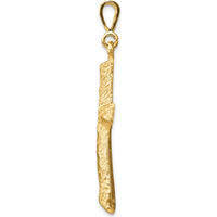 14K Yellow Gold Diamond-Cut Cross Charm Pendant - 45mm Length by Oro Pregiato
