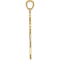 14K Yellow Gold Diamond-Cut Cross Pendant - 34mm Length by Oro Pregiato