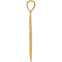 14K Yellow Gold Diamond-Cut Cross Pendant - 55mm Length by Oro Pregiato