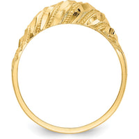14K Yellow Gold Diamond Cut Domed Fashion Ring with Tapered Band by Oro Pregiato