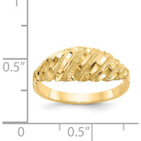 14K Yellow Gold Diamond Cut Domed Fashion Ring with Tapered Band by Oro Pregiato