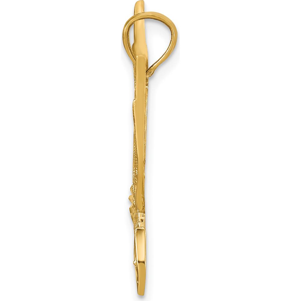 14K Yellow Gold Diamond-Cut Eagle Pendant - Polished Finish by Oro Pregiato