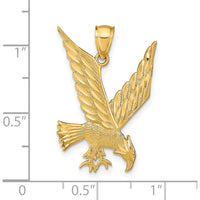 14K Yellow Gold Diamond-Cut Eagle Pendant - Polished Finish by Oro Pregiato