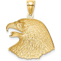 14K Yellow Gold Diamond-Cut Eagle Pendant - Textured Finish, Solid Gold by Oro Pregiato