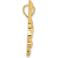 14K Yellow Gold Diamond-Cut Eagle Pendant with Textured Back Design by Oro Pregiato