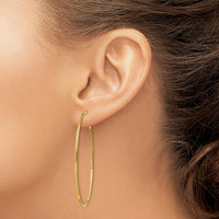 14K Yellow Gold Diamond-Cut Endless Hoop Earrings - 50mm Diameter by Oro Pregiato