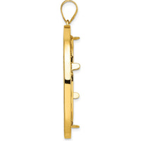 14K Yellow Gold Diamond-Cut Fancy Wire 32.7mm Coin Bezel Pendant - Holds 1 oz. American Eagle Coin by Numis Coin Jewelry