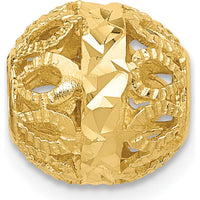 14K Yellow Gold Diamond-Cut Filigree Ball Pendant Charm by 0