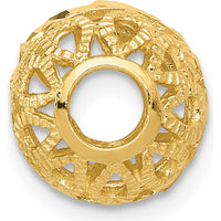 14K Yellow Gold Diamond-Cut Filigree Ball Pendant Charm by 0