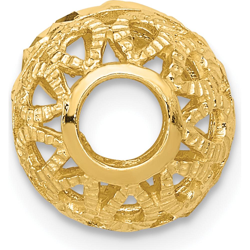 14K Yellow Gold Diamond-Cut Filigree Ball Pendant Charm by 0