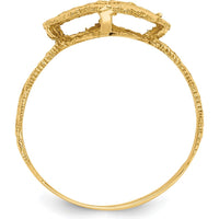 14K Yellow Gold Diamond Cut Filigree Fashion Ring - Elegant and Timeless Design by Oro Pregiato