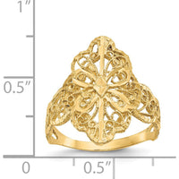 14K Yellow Gold Diamond Cut Filigree Fashion Ring - Elegant and Timeless Design by Oro Pregiato