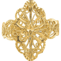 14K Yellow Gold Diamond Cut Filigree Fashion Ring - Elegant and Timeless Design by Oro Pregiato